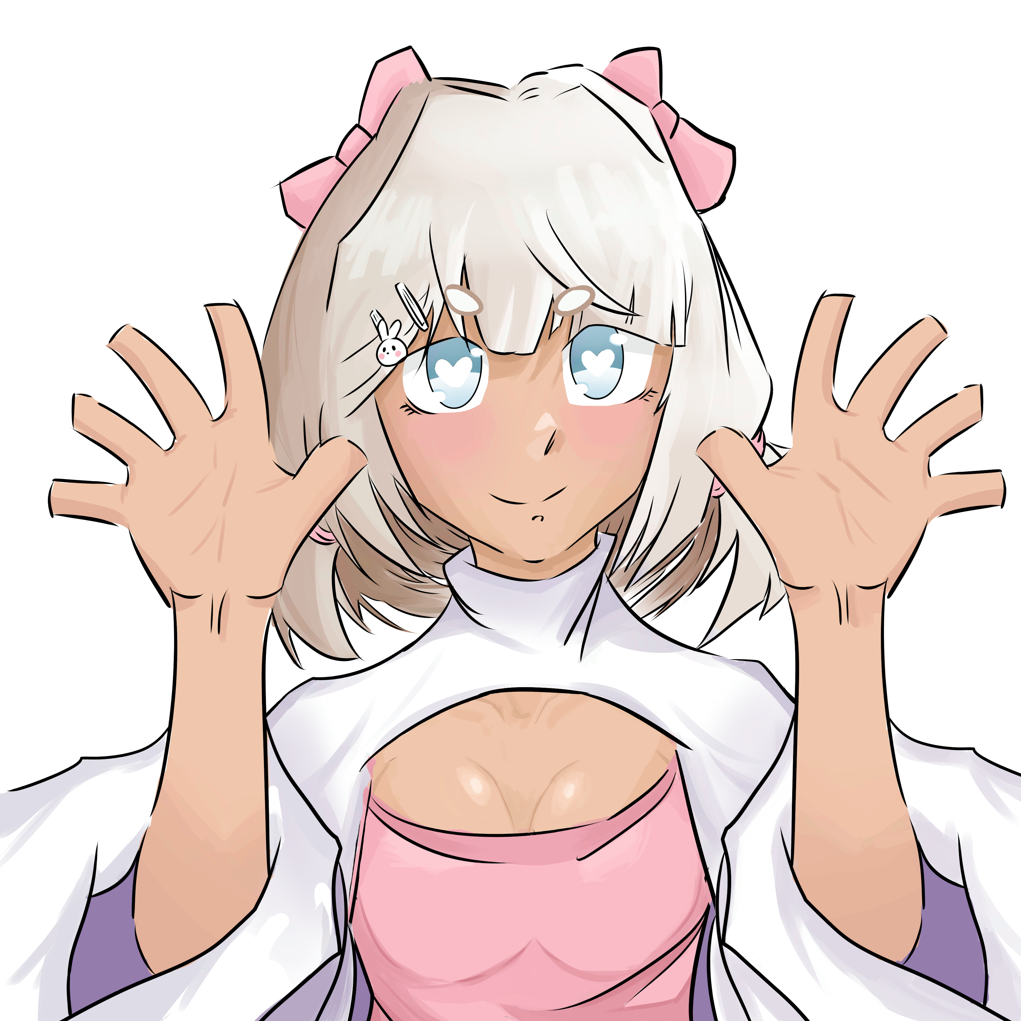 Picture of a light pink color themed female character